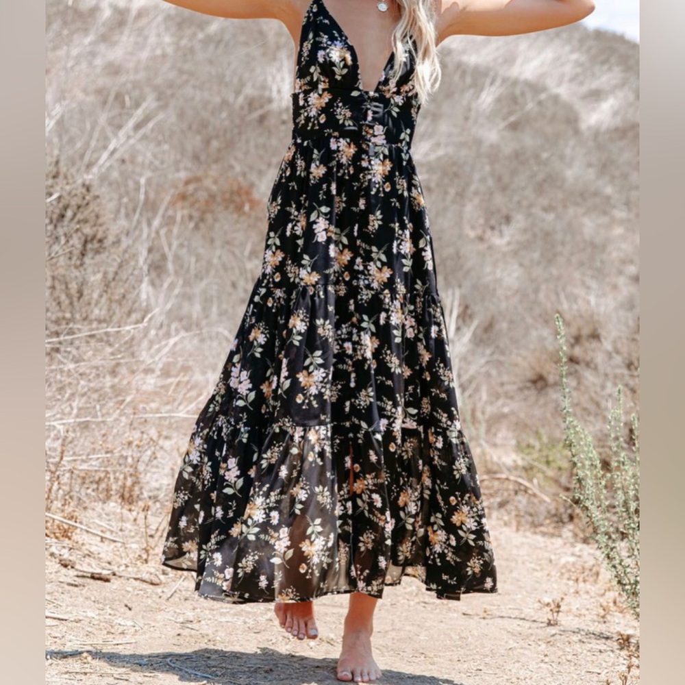 Vici black floral dress.